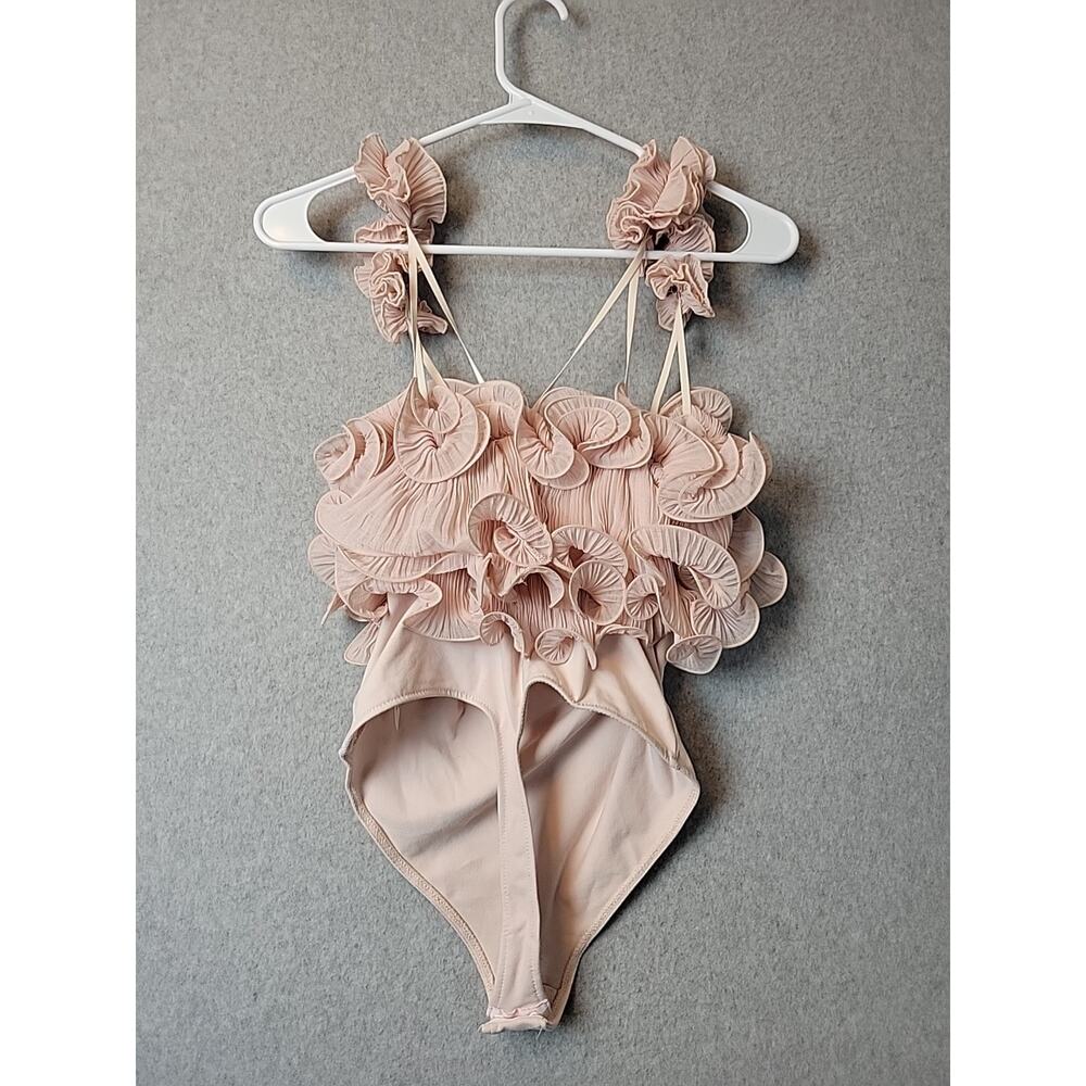 Intimately Free People For The Frill Of It Pink Ruffled Bodysuit Women's XS - Picture 6 of 13